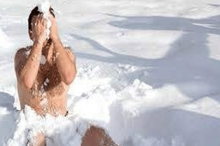 نام عاريا على الثلج بسبب “نسكافيه” زوجته!! نام عاريا على الثلج watanserb.com