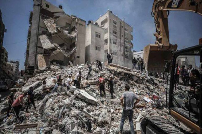 إعمار قطاع غزة لم يتم بسبب القيود المفروضة على الحدود إعمار قطاع غزة watanserb.com
