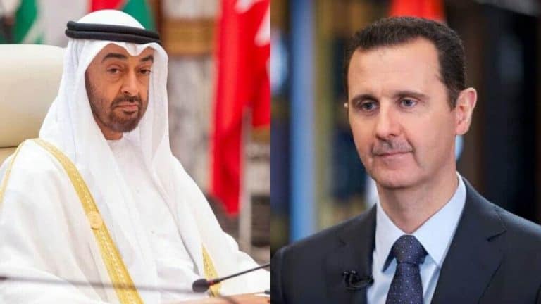 محمد بن زايد وبشار الاسد watanserb.com