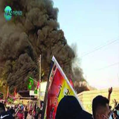 انتقاما للحسين..ما فعله شيعة العراق بمقر قناة دجلة تحت أعين قوات الأمن يثير جدلا واسعا شيعة العراق تحرق قناة دجلة watanserb.com