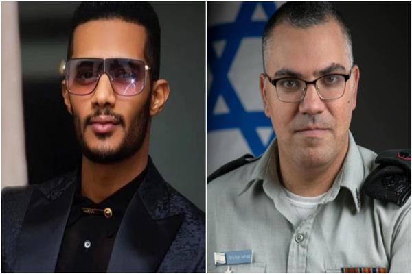 صورة محمد رمضان في دبي أدخلت السرور على المتحدث باسم الاحتلال وعلاء مبارك يذكره بهذا الأمر أفيخاي أدرعي ومحمد رمضان watanserb.com