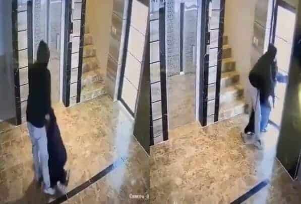 “شاهد” ماذا فعل شاب بسيدة منقبة في السعودية وفضحته كاميرات المراقبة!! شاب يعتدي على سيدة منقبة في السعودية watanserb.com