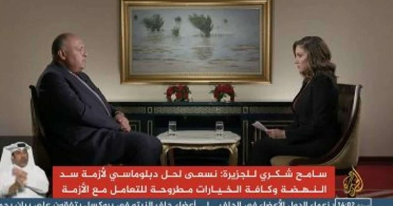 عمرو أديب يعلق على لقاء سامح شكري مع الجزيرة (مش مصدق عيني) لقاء سامح شكري مع الجزيرة watanserb.com