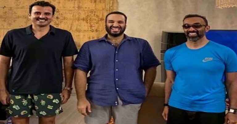 بن سلمان وأمير قطر وطحنون بن زايد watanserb.com