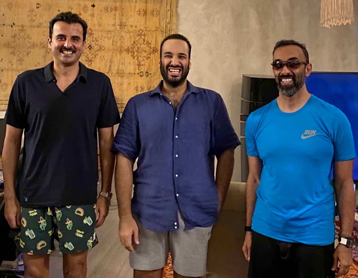 أمير قطر و محمد بن سلمان و طحنون بن زايد