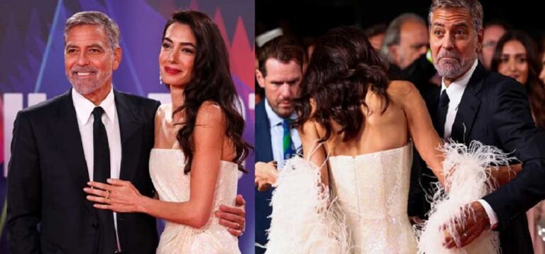 (شاهد) لحظة إنقاذ جورج كلوني لزوجته أمل بعد موقف مُحرج أمام الكاميرات! جورج كلوني ينقذ زوجته بعد موقف مُحرج watanserb.com