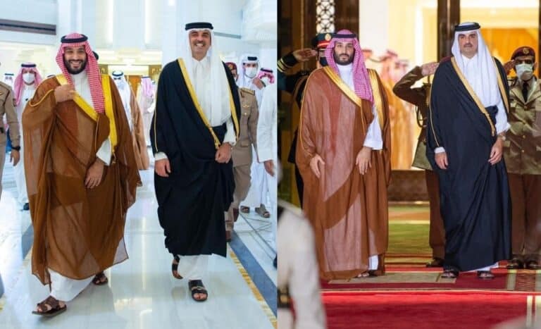 “مرحبا بكم أخي محمد في قطر” .. الأمير تميم بن حمد يغرّد بعد استقباله وعناقه “ابن سلمان” محمد بن سلمان والشيخ تميم بن حمد watanserb.com