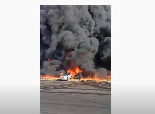 فيديو حريق مطار جدة السعودي يثير الجدل (شاهد) حريق مطار جدة في السعودية watanserb.com