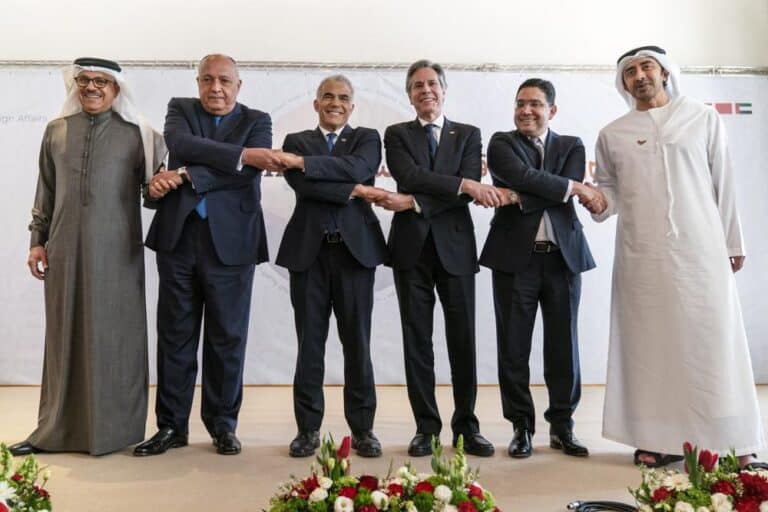 كواليس اجتماع قمة النقب بمشاركة المغرب والإمارات .. لماذا رفض الأردن الحضور؟ المشاركون في قمة النقب watanserb.com