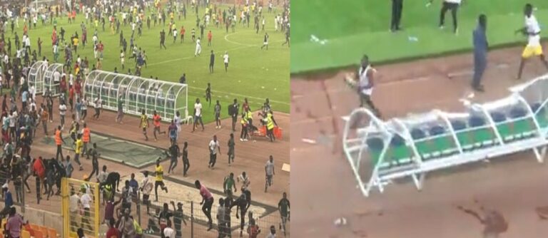 اقتحام وتخريب بالممتلكات من قبل جماهير نيجيريا بعد إقصاء منتخب بلادهم من تصفيات مونديال قطر 2022 watanserb.com