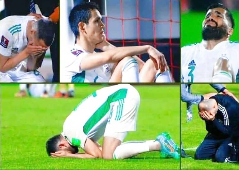 حسرة نجوم منتخب الجزائر بعد الفشل في التأهل لمونديال كأس العالم 2022 قطر watanserb.com