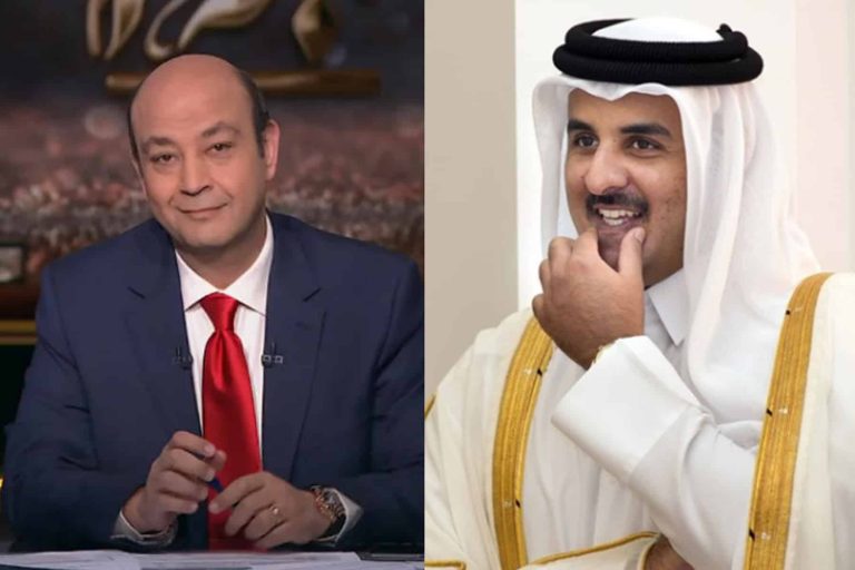 عمرو أديب وأمير قطر watanserb.com