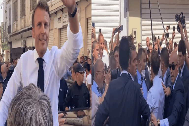 هتافات الجزائريين تُحرج ماكرون في وهران وتستفز حراسته (فيديو) ماكرون في وهران watanserb.com