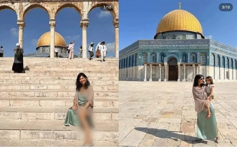 سائحة إسبانية بملابس عارية في المسجد الأقصى.. وموجة غضب واسعة سائحة إسبانية watanserb.com