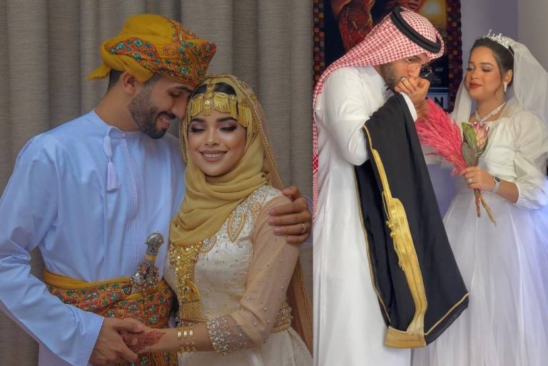 “أحضان وغزل” .. الإماراتي أحمد خميس وزوجته يشعلان “انستغرام” بالزيّ العماني (صور) مشاعي الشحي وزوجها أحمد خميس watanserb.com
