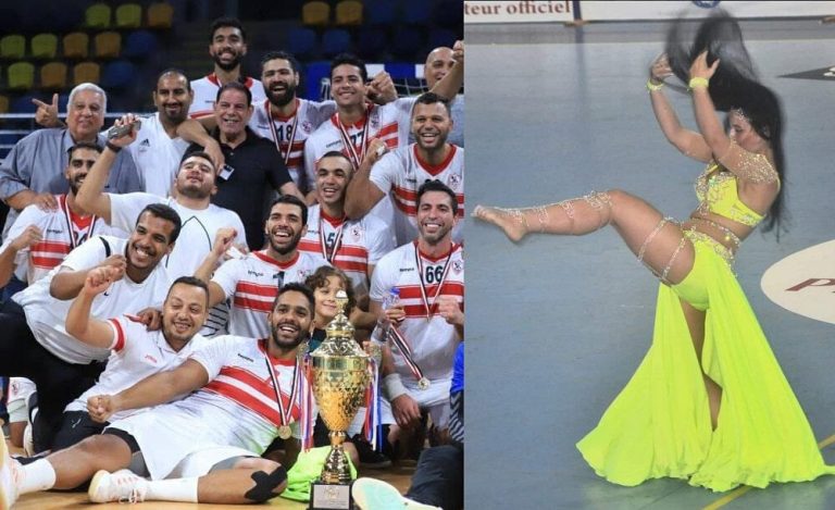 راقصة شرقية في حفل افتتاح البطولة العربية لكرة اليد في تونس watanserb.com