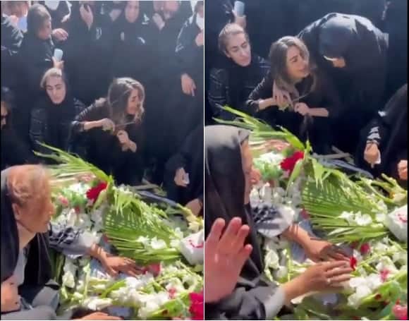 تصرف صادم من فتاة إيرانية خلال جنازة شقيقها بعد قتله في الاحتجاجات (فيديو) التظاهرات المناهضة للنظام الإيراني watanserb.com