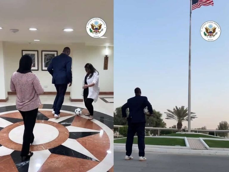 السفارة الأمريكية في الدوحة تروج لمونديال قطر بفيديو تمثيلي من أداء السفير (شاهد) السفارة الأمريكية في الدوحة تروج لمونديال قطر watanserb.com