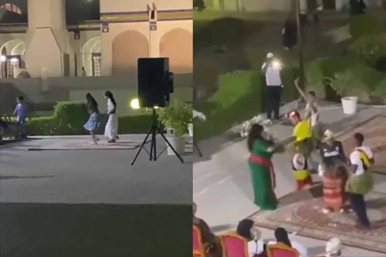 وصلات رقص مثيرة بجوار مسجد جامعة السلطان قابوس تثير غضبا رقص بجوار مسجد جامعة السلطان قابوس watanserb.com