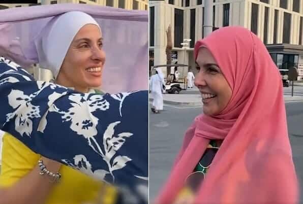 مونديال قطر.. مشجعات أجنبيات يجربن الحجاب للمرة الأولى ومكسيكي يشهر إسلامه (شاهد) مشجعات يجربن الحجاب watanserb.com