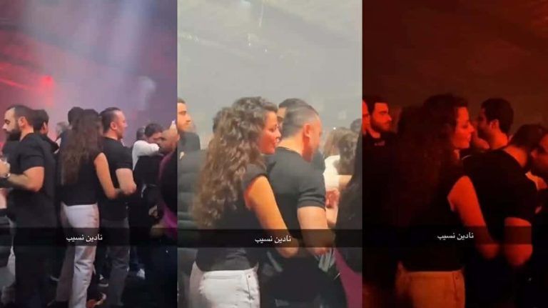 نادين نسيب نجيم وخطيبها في ملهى ليلي watanserb.com
