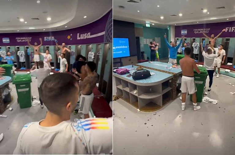 لاعبو المنتخب الأرجنتيني يحتفلون بفوزهم على كرواتيا بشتم الإنجليز (شاهد) المنتخب الأرجنتيني يهين الإنجليز watanserb.com