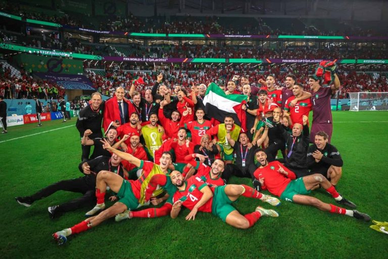تضامن منتخب المغرب مع فلسطين watanserb.com