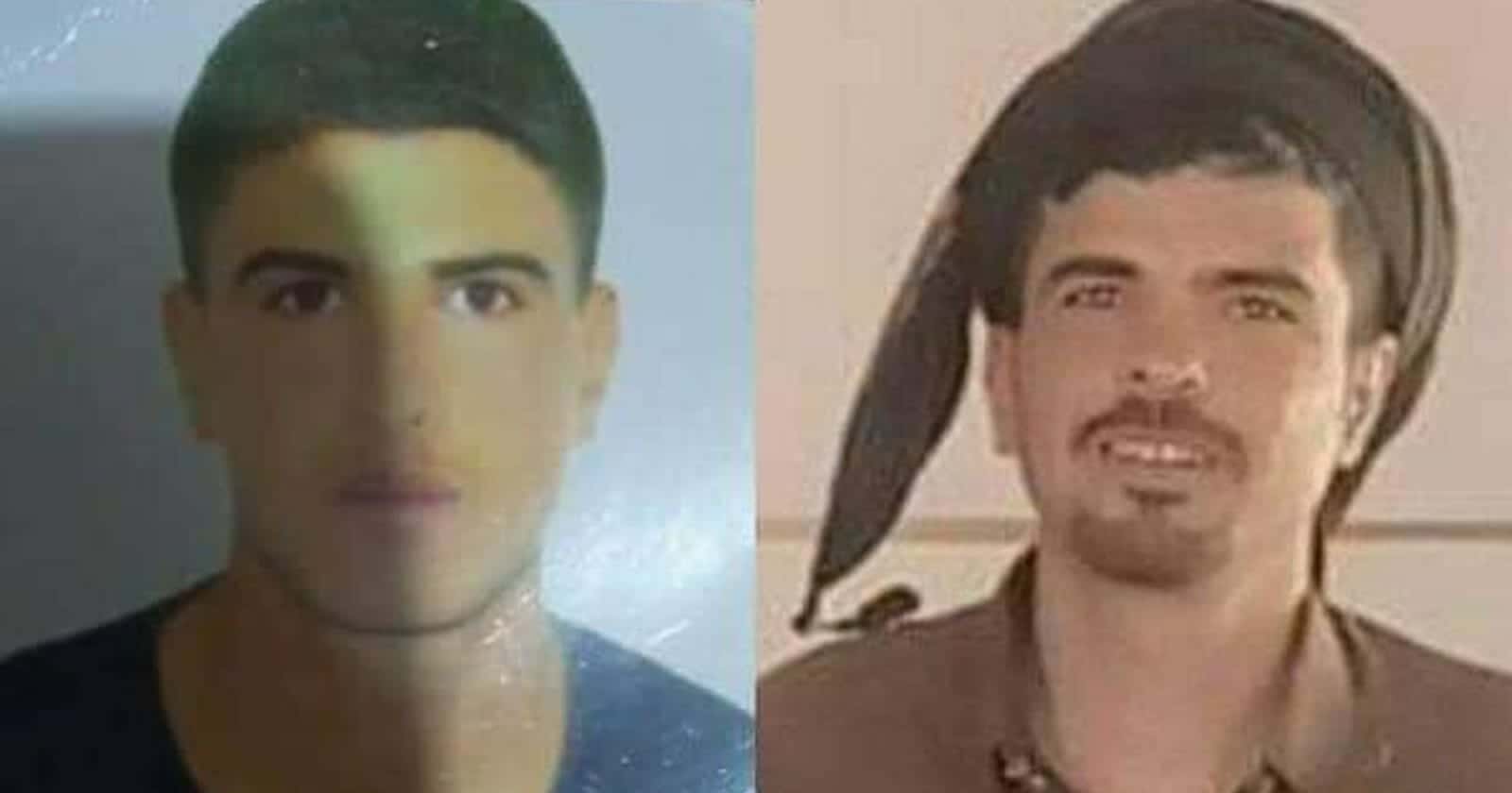 جثتي الشقيقين، عمر سليمان حرب المزايده ( ٣٤ عاما )، وأيمن سليمان حرب المزايده ( ٢٤ عاما)
