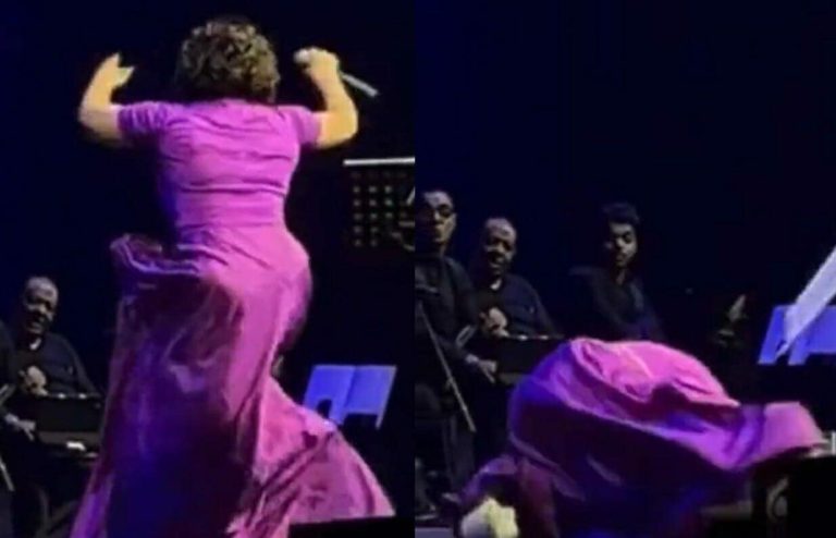 شيرين في دبي .. سقوط مروّع على المسرح وتتهم هؤلاء! (شاهد) سقوط شيرين على المسرح في دبي watanserb.com