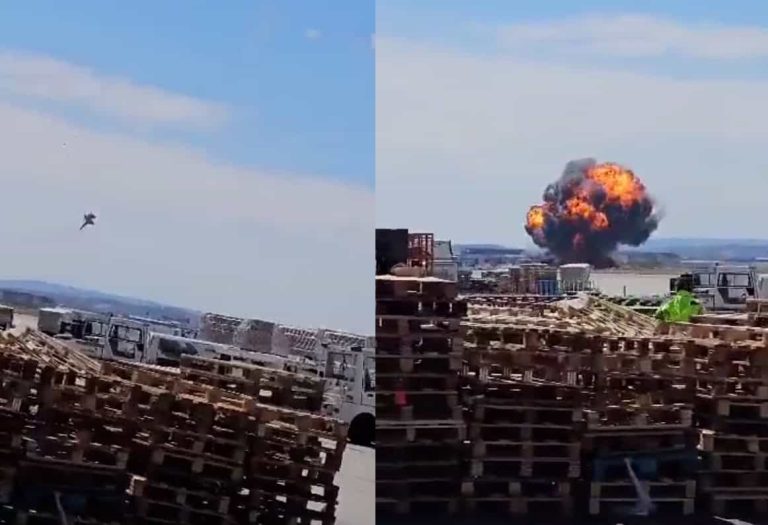 تحطم طائرة عسكرية تابعة للجيش الإسباني من طراز F-18 في مدينة سرقسطة watanserb.com
