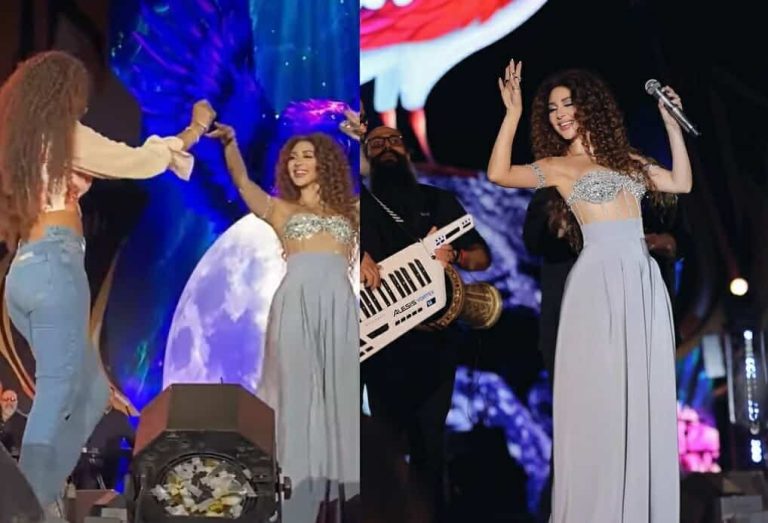 رقص فتاة أردنية مع ميريام فارس في حفلها بالأردن watanserb.com