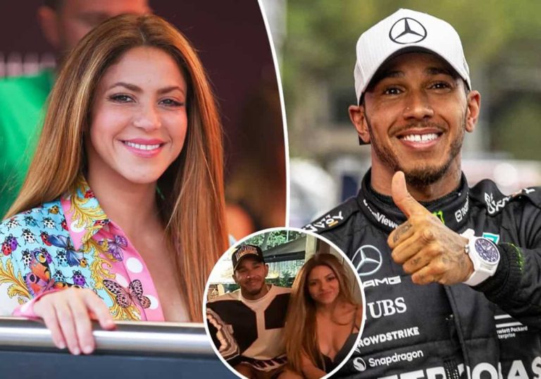 لويس هاملتون يتحسس جزءا حساسا من جسد شاكيرا وسط شائعات علاقة غرامية تجمعهما