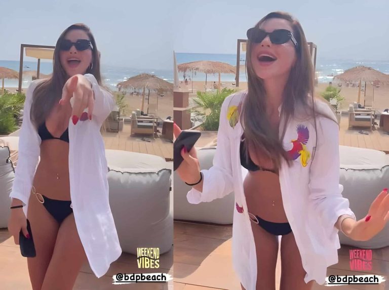 وصلة رقص للبنانية داليدا خليل بمايوه فاضح (فيديو)