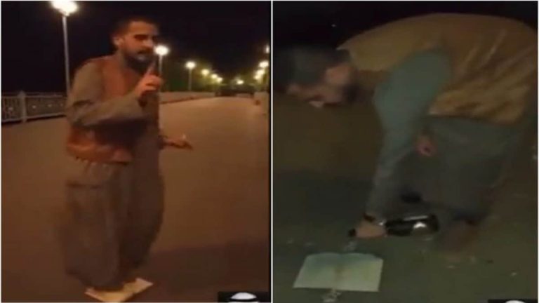 مصري يدنس القرآن
