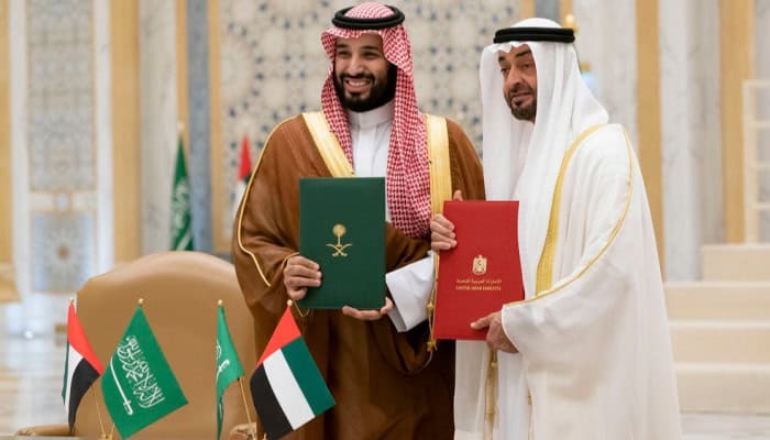 حاكم الإمارات محمد بن زايد وولي العهد محمد بن سلمان