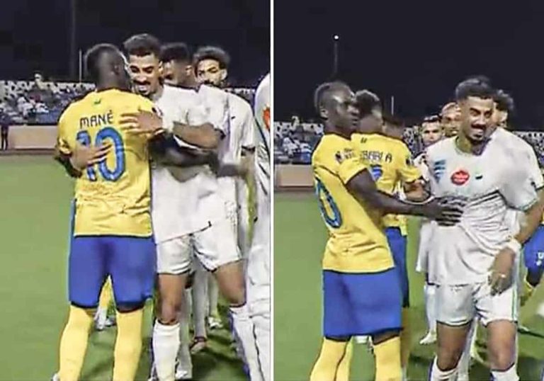 دهشة ساديو ماني بعد رؤية شقيق زميله لاجامي لاعب النصر (شاهد) دهشة ساديو ماني