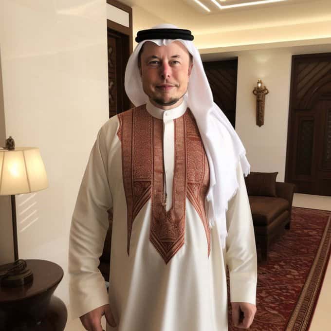 إيلون ماسك بالزي الخليجي