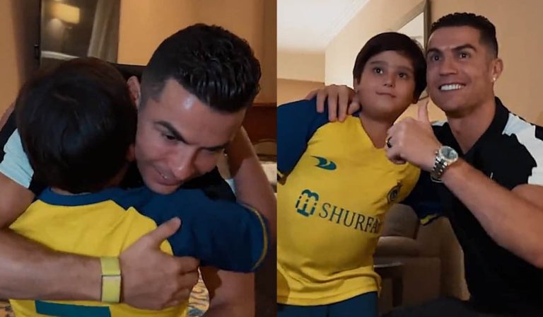 تصرف رونالدو مع طفل إيراني بكى كثيراً بسببه يشعل المواقع (فيديو وصور) رونالدو يحقق أمنية طفل إيراني