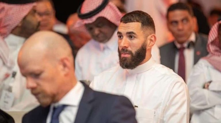 كريم بنزيما في حفل قرعة كأس العالم للأندية