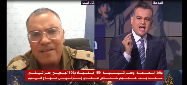 مذيع "الجزيرة مباشر" أحمد طه يستضيف متحدث جيش الاحتلال أفيخاي أدرعي للتعليق على عملية "طوفان الأقصى"