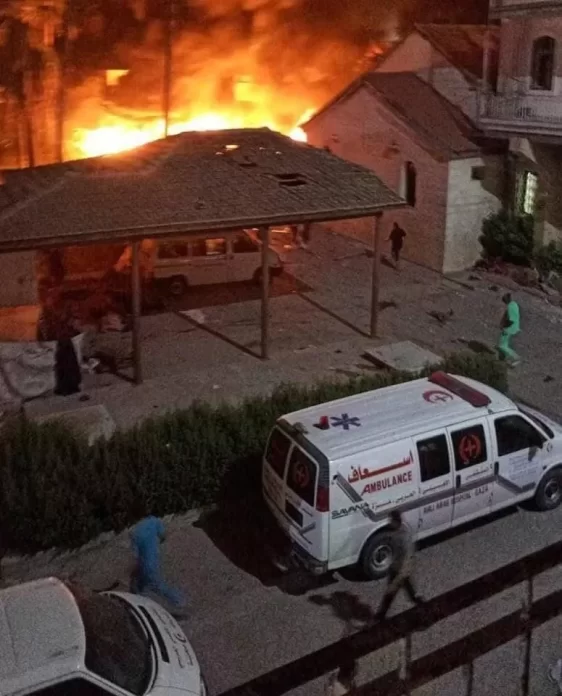 قصف المستشفى الأهلي المعمداني