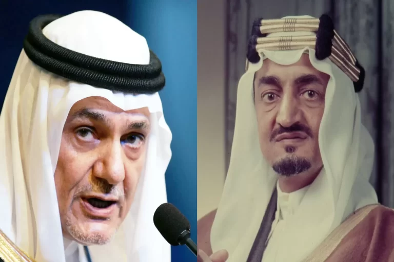 الأب والإبن في الميزان.. كيف خان الأمير تركي الفيصل وصايا والده تجاه فلسطين؟ (شاهد) تداول ناشطون عبر مواقع التواصل الاجتماعي مقطع فيديو أبرزوا فيه كيف خان الامير تركي الفيصل والده الملك فيصل بن عبدالعزيز آل سعود، الذي كان من أبرز الحكام العرب عداء لإسرائيل.