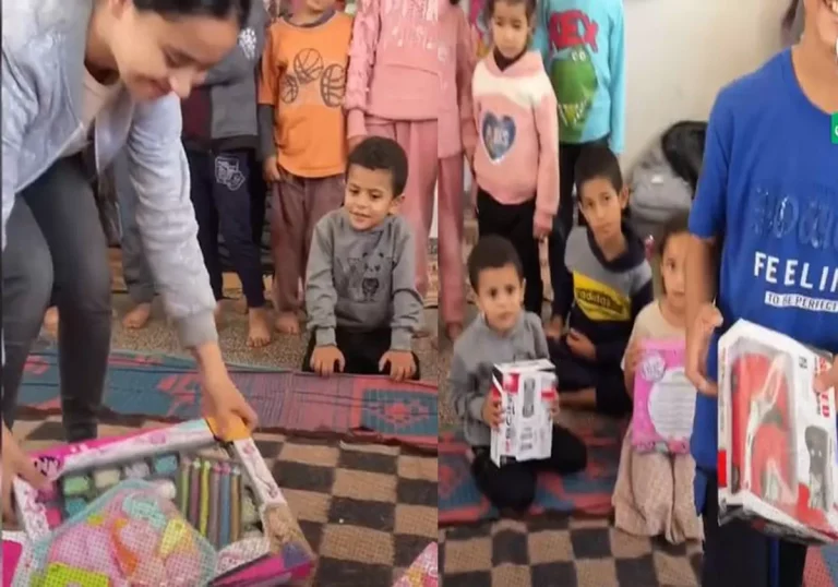 ناشطون فلسطينيون ينفذون مبادرات شبابية لتوزيع الهدايا على الأطفال في مراكز إيواء النازحين بغزة (فيديو) مبادرات شبابية لتوزيع الهدايا على الأطفال الفلسطينيين النازحين في مراكز الإيواء بغزة