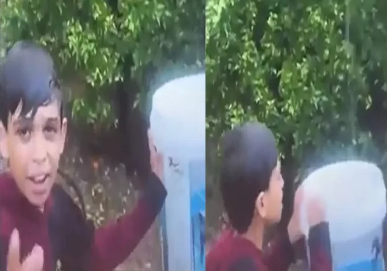 “اليهود قطعوا الميه وربنا جابلنا ميه”.. طفل فلسطيني يقوم بجمع مياه الأمطار داخل دلو بغزة (شاهد) طفل فلسطيني