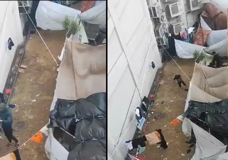 فيديو مأساوي لتفاقم معاناة النازحين الفلسطينيين في الخيام ومدارس الإيواء بغزة جراء المنخفض الجوي معاناة النازحين الفلسطينيين جراء المنخفض الجوي في غزة