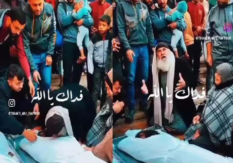 “أولادي وكل ما أملك فداك يا لله”.. أبٌ فلسطيني يُودع نجله الشهيد بكلماتٍ مؤثرة في غزة (فيديو) أب فلسطيني ووداع نجله الشهيد بغزة