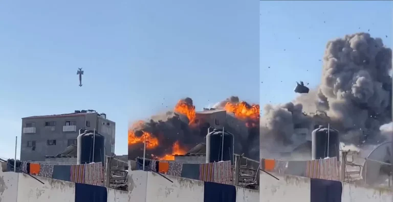 فيديو مروع بالبطيء.. لحظة سقوط صاروخ إسرائيلي على مبنى في غزة صواريخ فتاكة تستخدم في قصف المنازل في غزة