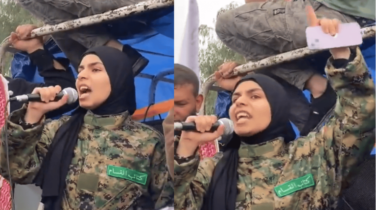 ابنة الشهيد سمير فندي توجه كلمة أثناء تشييع جثمان أبيها