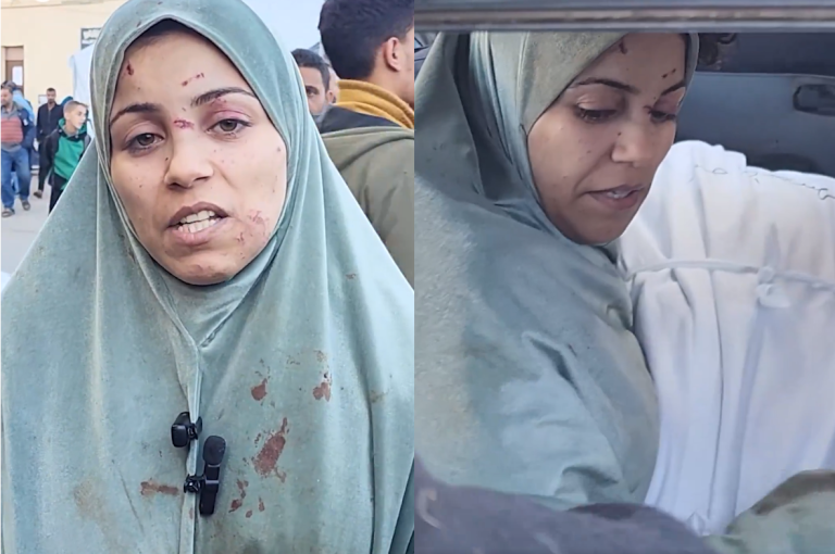 “أفلتوا علينا الكلاب وقتلوا ابني”.. شهادة مروعة لفلسطينية ناجية (فيديو) شهادة مروعة لناجية من جنود الإحتلال في غزة الذين أدخلوا الكلاب البوليسية إلى المنزل وتم إخراجهم إلى شارع صلاح الدين وهي تحمل جثة ابنها
