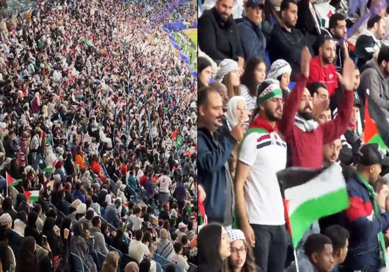 “بالروح بالدم نفديك يا أقصى”.. هتافات الجماهير تضامناً مع القضية في مباراة فلسطين والإمارات (فيديو) المنتخب الفلسطيني
